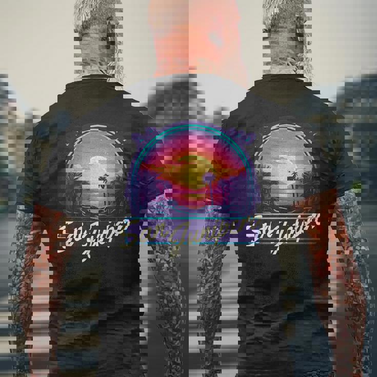 サン・ジュニペロ メンズTシャツ バックプリント 高齢者への贈り物