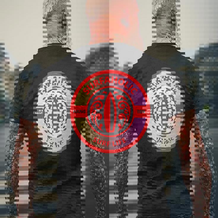 サーフホリック ハングテン サーフライフ サーフボード サーフ サーフィン メンズTシャツ バックプリント 高齢者への贈り物