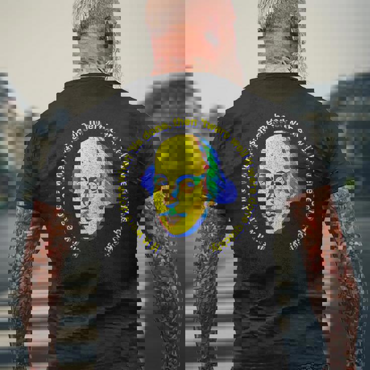 シェイクスピアがマクベスの言葉を引用したらそれが終わったら終わった メンズTシャツ バックプリント 高齢者への贈り物