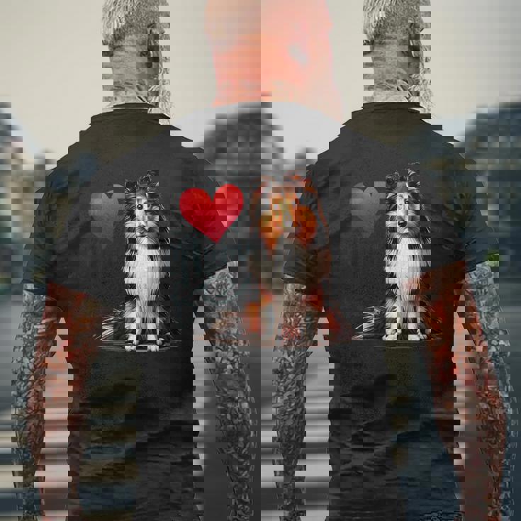 シェルティ・ドッグ・ママ、シェットランド・シープドッグ・ママ メンズTシャツ バックプリント 高齢者への贈り物