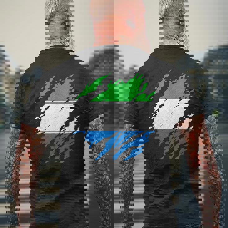 シエラレオネの国旗シエラレオネ メンズTシャツ バックプリント 高齢者への贈り物