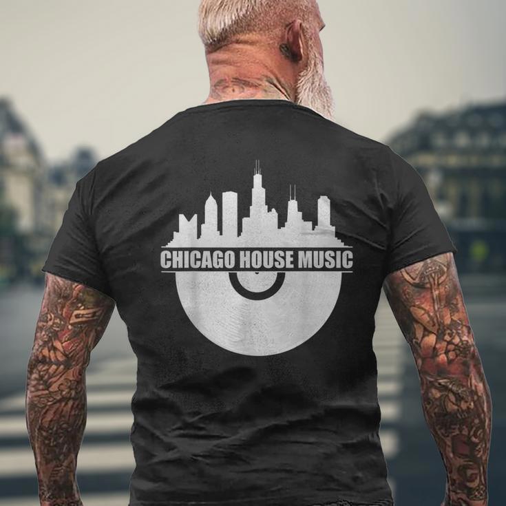 シカゴハウスミュージックシカゴスカイライン Edm Dj シカゴハウス メンズTシャツ バックプリント 高齢者への贈り物
