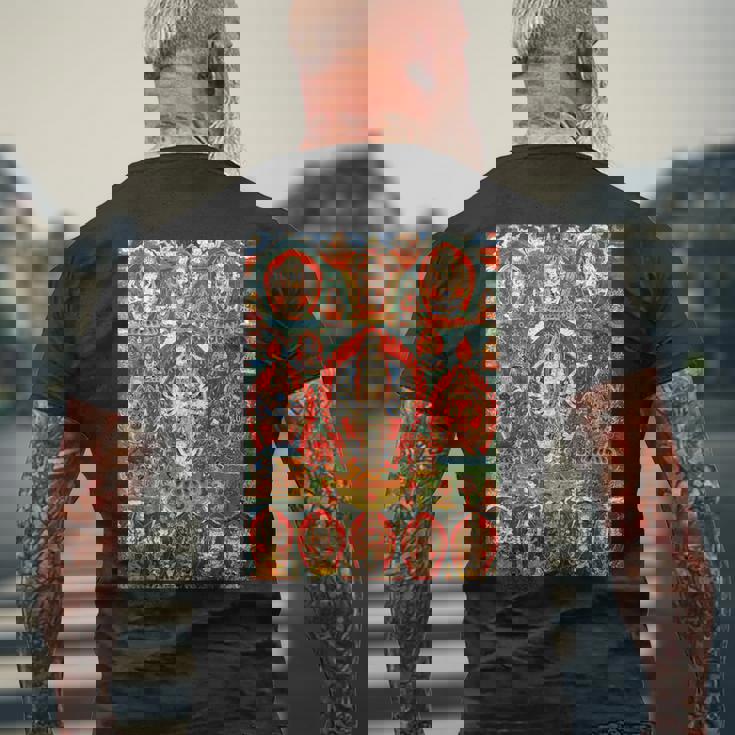 シッダ ラクシュミ チベット仏教 タンカ 曼荼羅 仏教 メンズTシャツ バックプリント 高齢者への贈り物