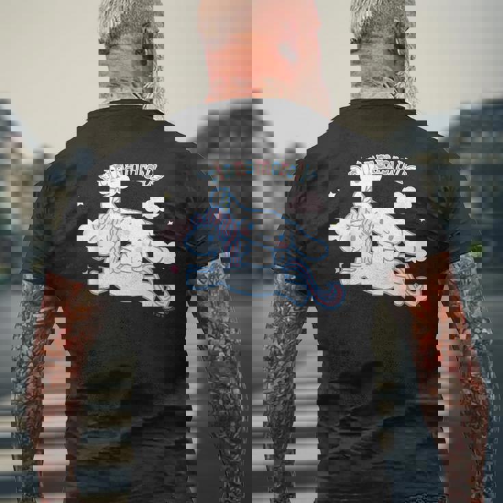 シナモロール ユニコーン ダークカラー メンズTシャツ バックプリント 高齢者への贈り物