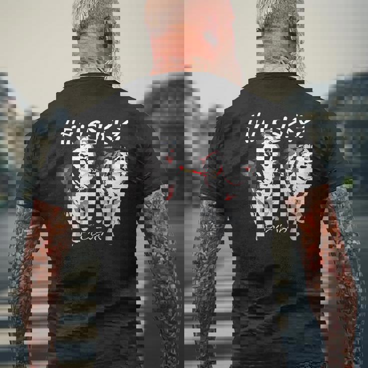 シベリアンハスキーパワーすごいかわいいハスキー メンズTシャツ バックプリント 高齢者への贈り物