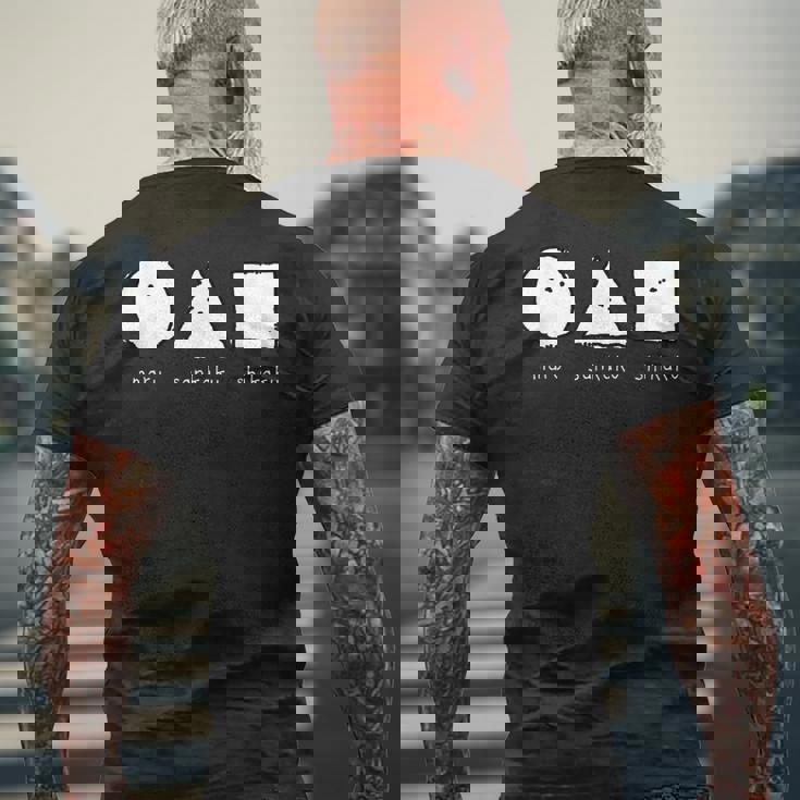 シマエナガ 北海道 雪の妖精 可愛い 丸 三角 四角 メンズTシャツ バックプリント 高齢者への贈り物