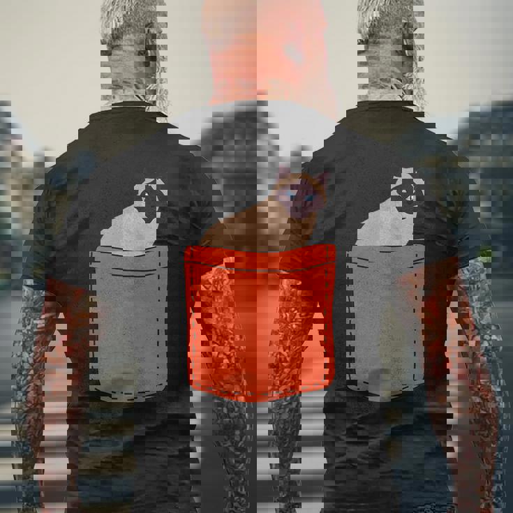 シャムバッグ 猫好きアパレル シャム猫 メンズTシャツ バックプリント 高齢者への贈り物