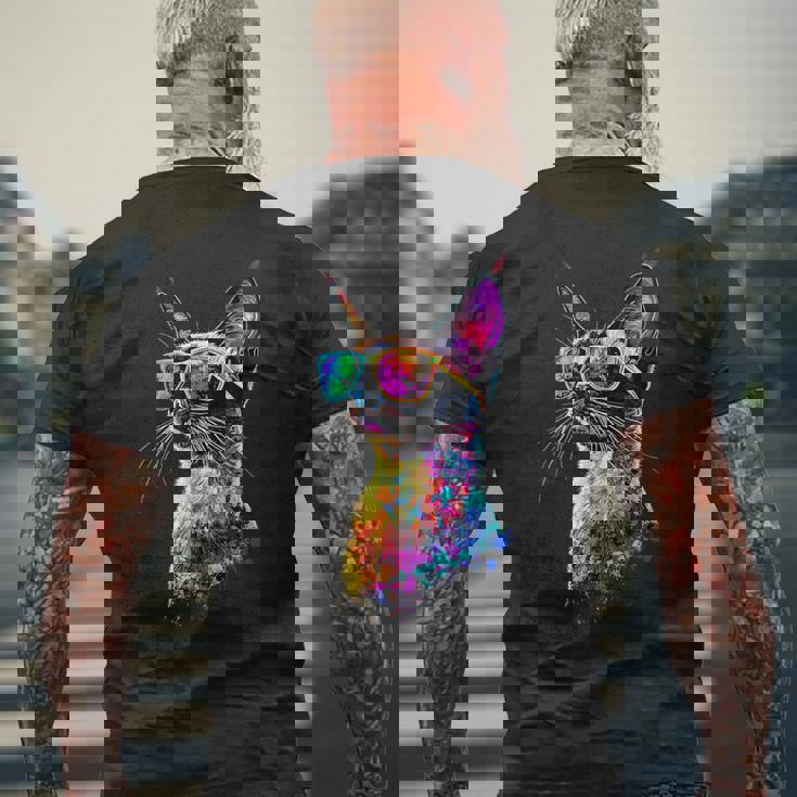 シャム猫 シャム猫 甘いシャム猫 メンズTシャツ バックプリント 高齢者への贈り物