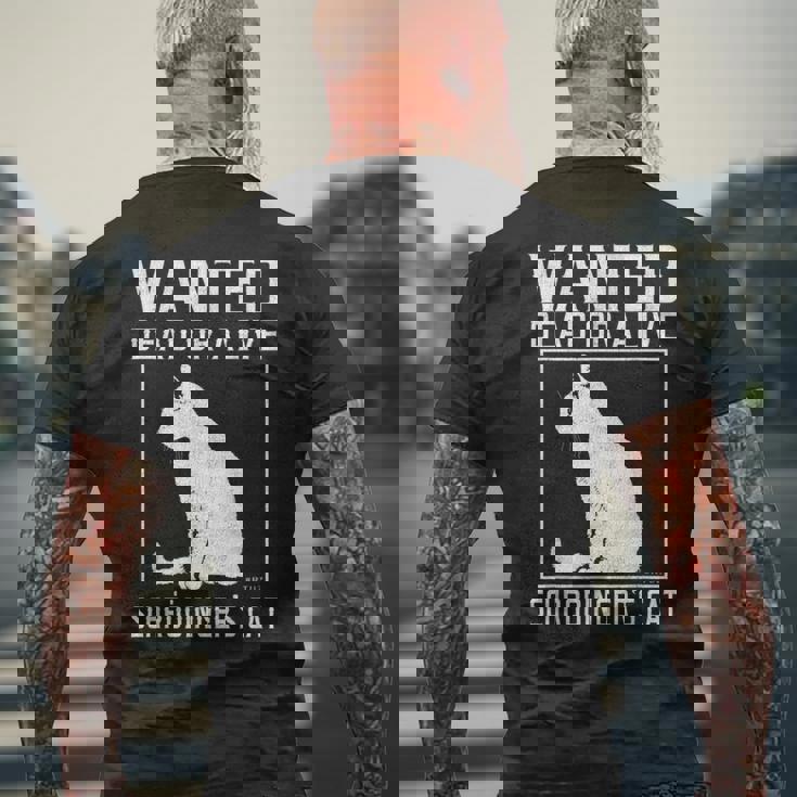 シュレディンガーの猫 指名手配の猫 死んで生きている 物理学 物理学者 メンズTシャツ バックプリント 高齢者への贈り物