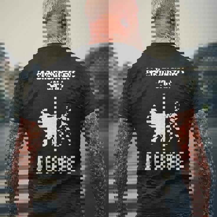 シュレディンガーの猫-死んで生きている-物理オタク メンズTシャツ バックプリント 高齢者への贈り物