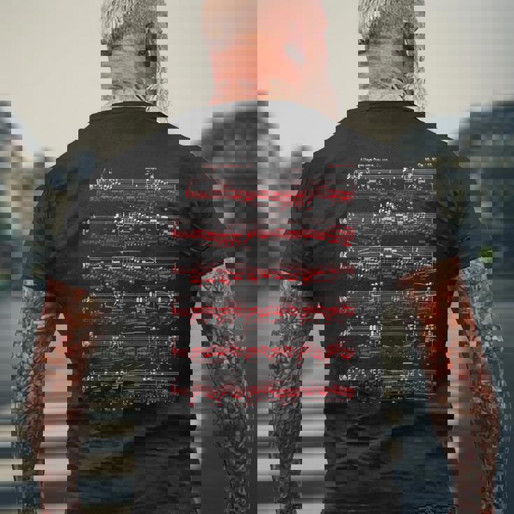 ショパンの革命的なエチュードピアノピアニスト。 メンズTシャツ バックプリント 高齢者への贈り物