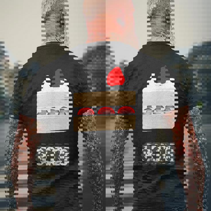 ショートケーキ『スイーツ ポップ』苺 イチゴのケーキ お菓子 おやつ 面白い かわいい メンズTシャツ バックプリント 高齢者への贈り物