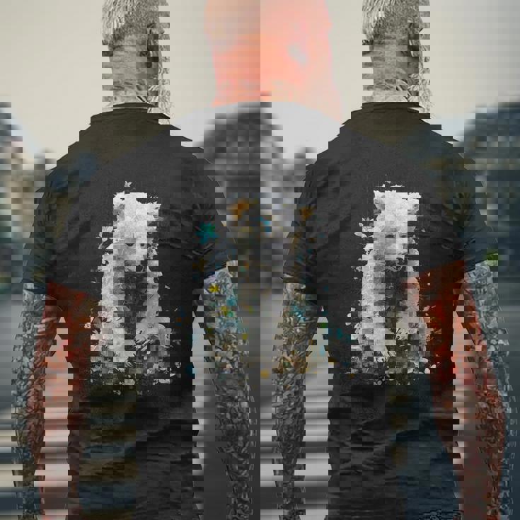 シロクマ 動物 モチーフ 作品 シロクマ メンズTシャツ バックプリント 高齢者への贈り物