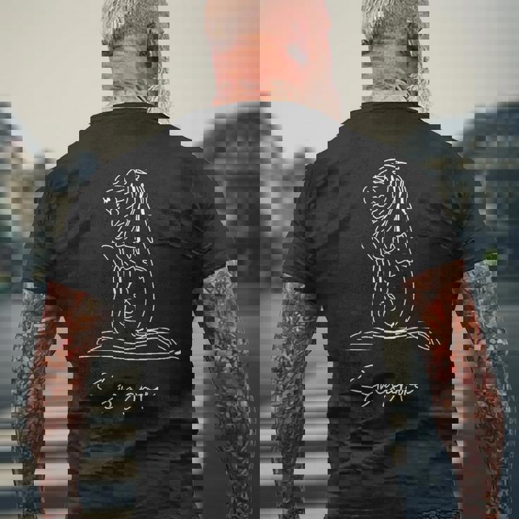 シンガポールのスカイライン シンガポールのマーライオンマスコット メンズTシャツ バックプリント 高齢者への贈り物