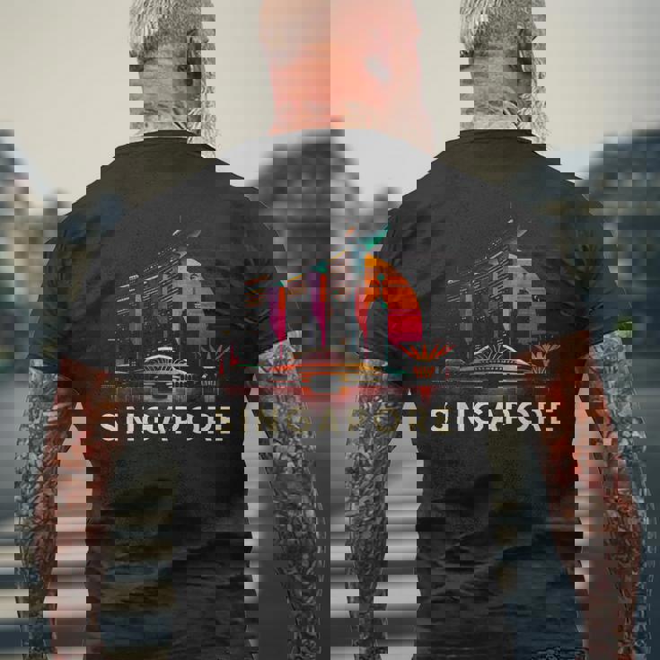 シンガポール市のランドマークビルのお土産 メンズTシャツ バックプリント 高齢者への贈り物