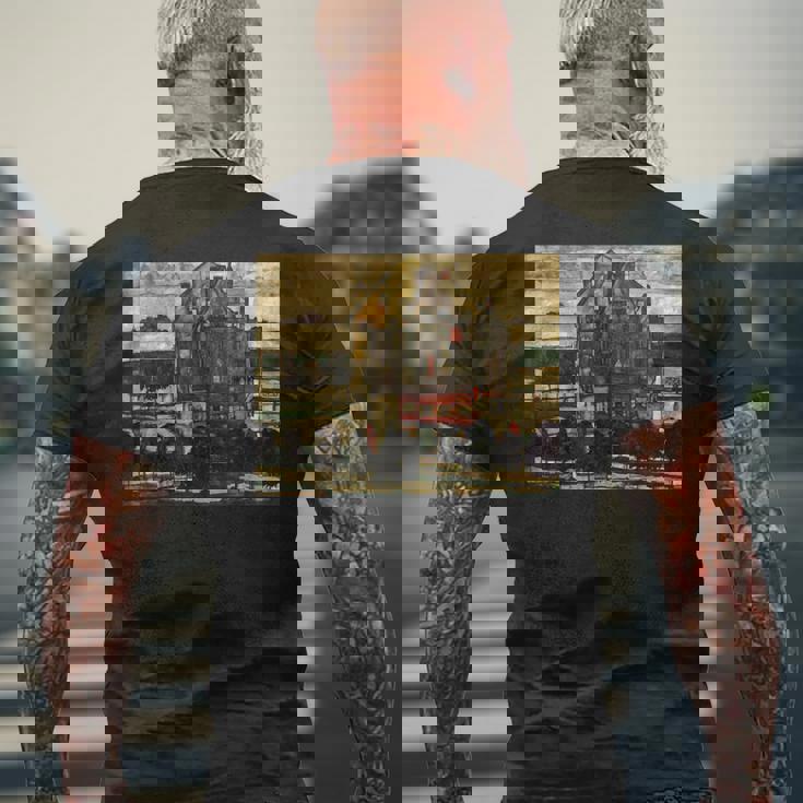 シングル・ハウス・バイ・エゴン・シーレ1915 メンズTシャツ バックプリント 高齢者への贈り物