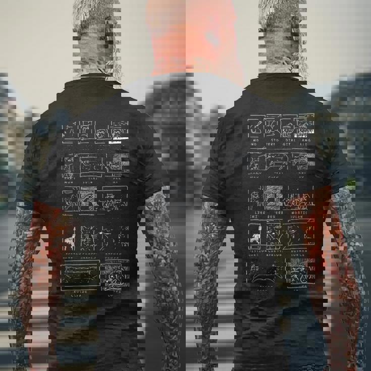 シンセサイザー 猫 アナログ シンセ ミュージシャン モジュラー テクノ Dj メンズTシャツ バックプリント 高齢者への贈り物