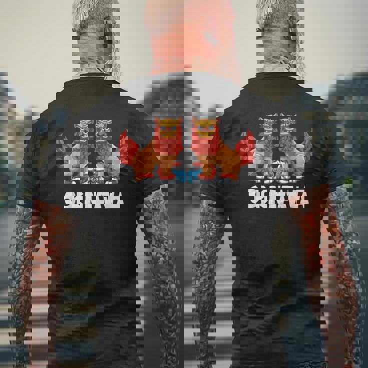 シーサー犬沖縄 メンズTシャツ バックプリント 高齢者への贈り物