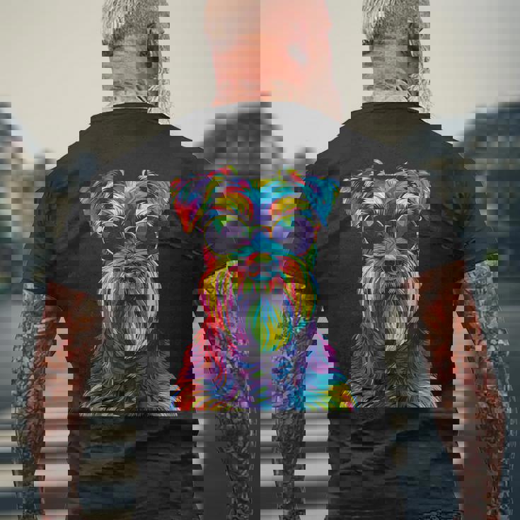 ジャイアントシュナウザー愛好家 ポップアート 面白い ジャイアントシュナウザー 犬 メンズTシャツ バックプリント 高齢者への贈り物