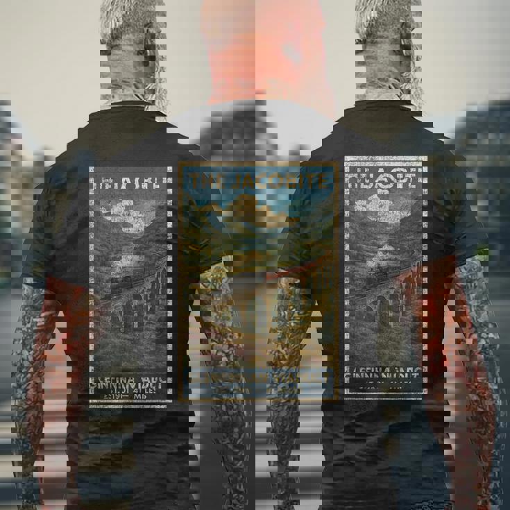 ジャコバイト蒸気レールトレイン メンズTシャツ バックプリント 高齢者への贈り物