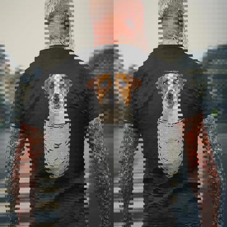 ジャックラッセルテリア Jrt チェストバッグ ポケットドッグオーナー メンズTシャツ バックプリント 高齢者への贈り物