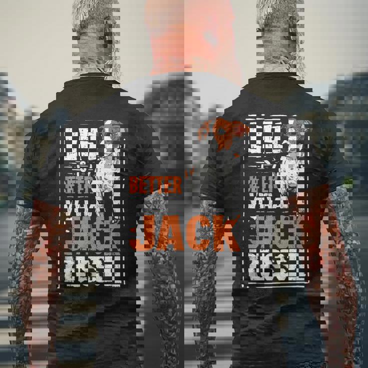 ジャック・ラッセル・テリア 犬所有者へのギフト メンズTシャツ バックプリント 高齢者への贈り物