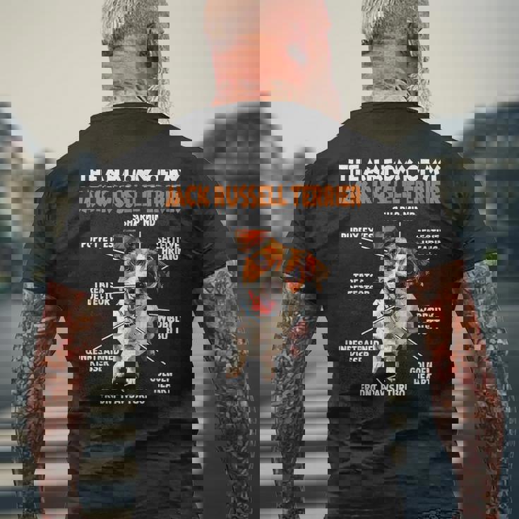 ジャック・ラッセル・テリア犬の飼い主Walk Dogs メンズTシャツ バックプリント 高齢者への贈り物