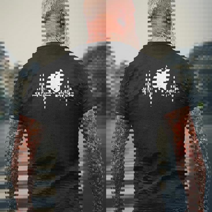 ジャパニーズ・スピッツ・ハートビート・ドッグ・ラバー メンズTシャツ バックプリント 高齢者への贈り物