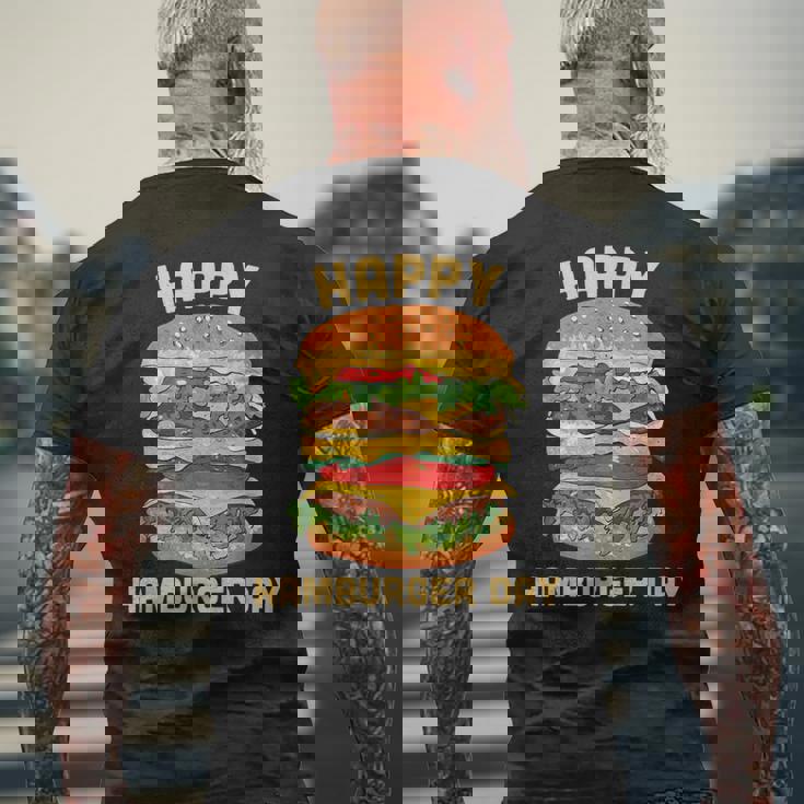 ジャンクフード チーズバーガー ハンバーガー デイバーガーフライ メンズTシャツ バックプリント 高齢者への贈り物