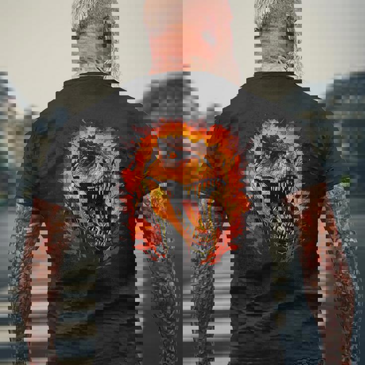 ジュラシックワールド ティラノサウルスレックス 恐竜の肖像画 メンズTシャツ バックプリント 高齢者への贈り物