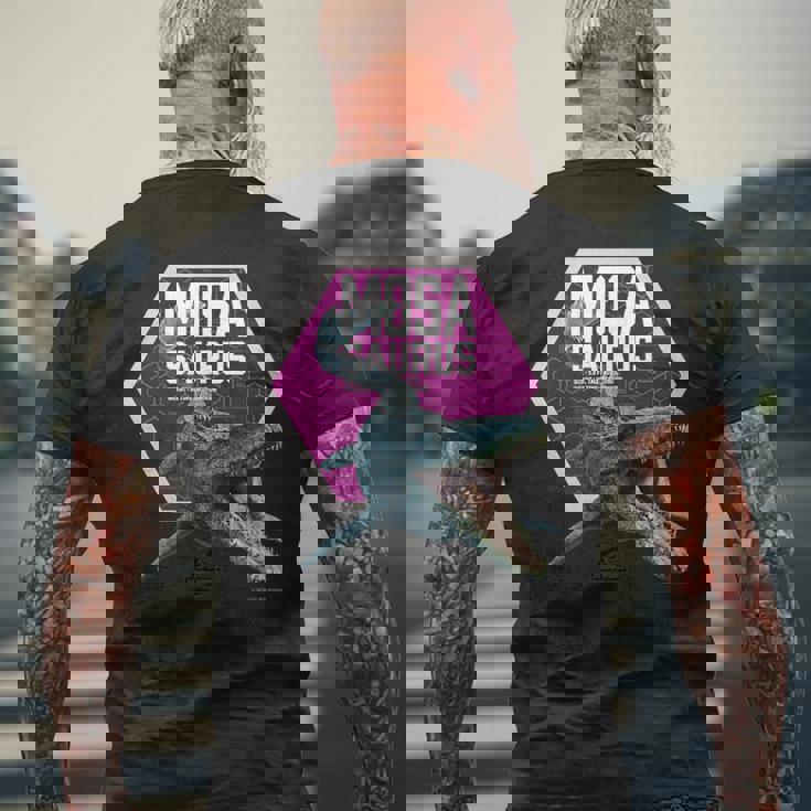 ジュラシック・ワールド Mosasaurus Data メンズTシャツ バックプリント 高齢者への贈り物