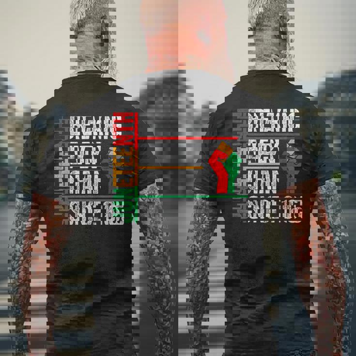 ジューンティーンスは1865年以来すべてのチェーンを断ち切りました メンズTシャツ バックプリント 高齢者への贈り物