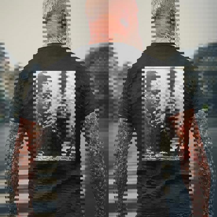 ジョン・コルトレーン 白黒写真 メンズTシャツ バックプリント 高齢者への贈り物