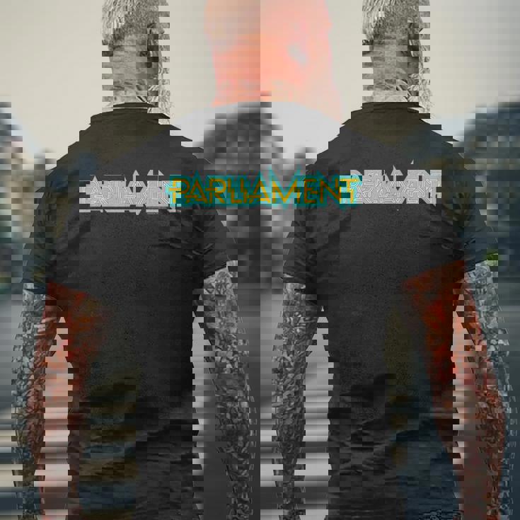 ジョージ・クリントン議会ティールロゴ。 メンズTシャツ バックプリント 高齢者への贈り物