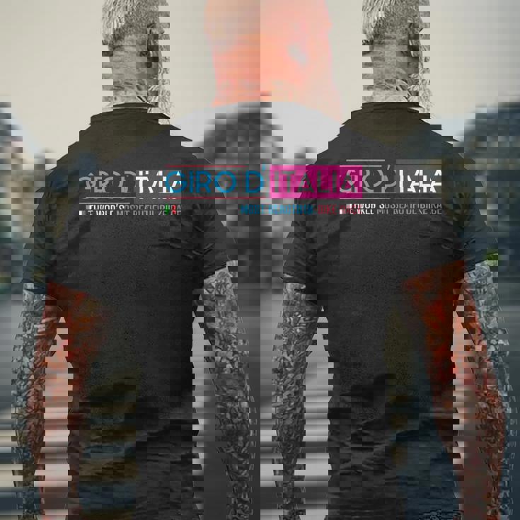 ジロ・ディ・イタリア 世界で最も美しいバイクレース メンズTシャツ バックプリント 高齢者への贈り物