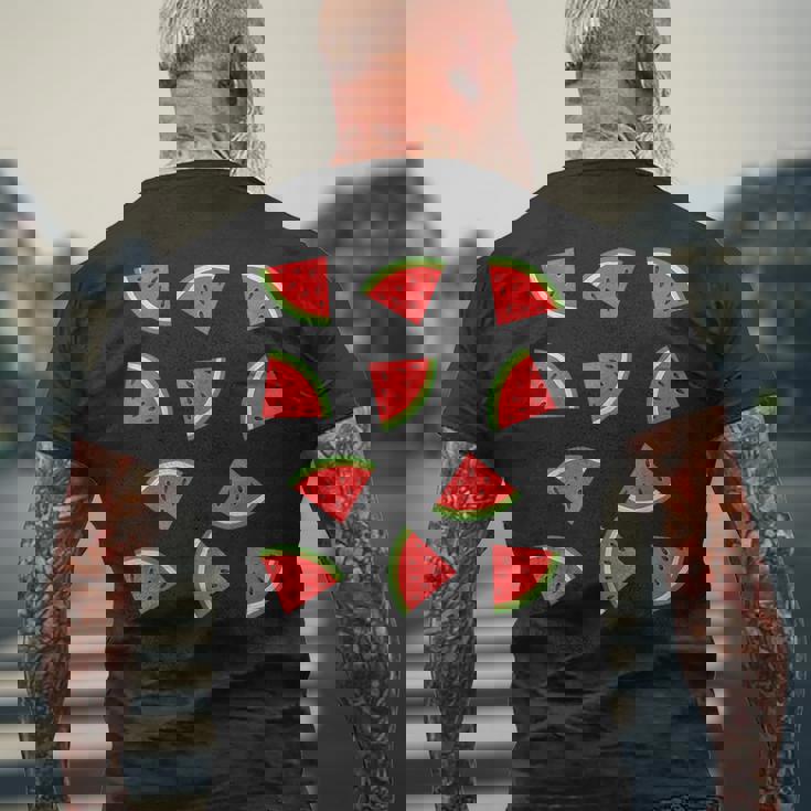 スイカ柄 フルーツスライス スイカ コスチューム メンズTシャツ バックプリント 高齢者への贈り物