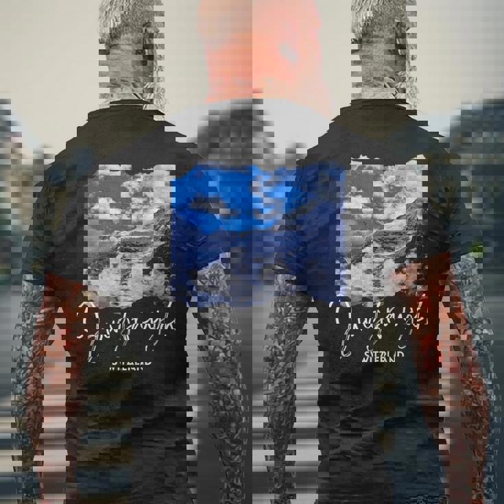 スイス ユングフラウヨッホ お土産 ユングフラウヨッホ メンズTシャツ バックプリント 高齢者への贈り物