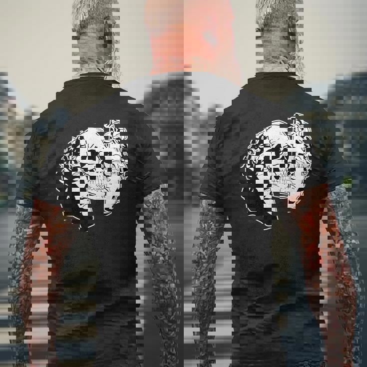 スカル×スタチュー メンズTシャツ バックプリント 高齢者への贈り物