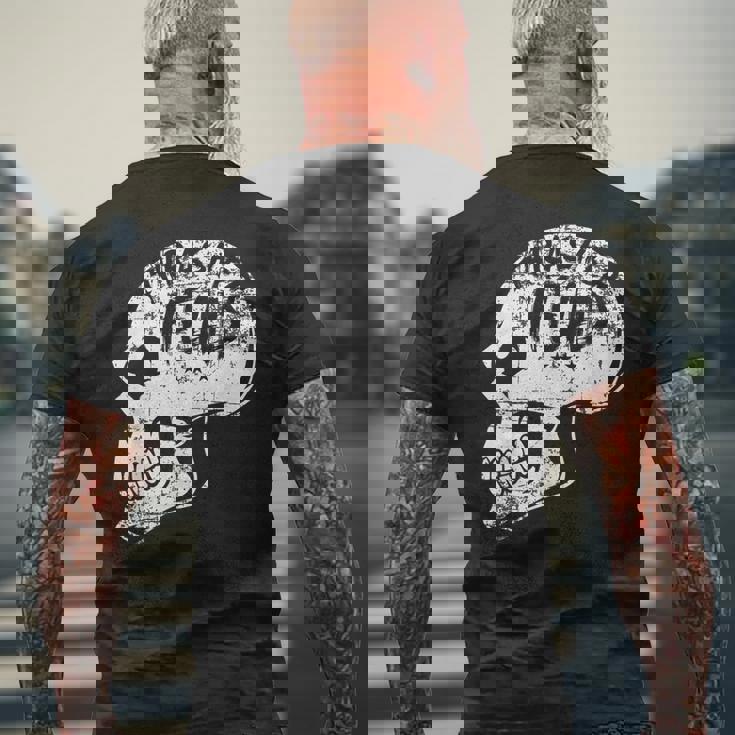 スカルスラッシャーヘッド メンズTシャツ バックプリント 高齢者への贈り物