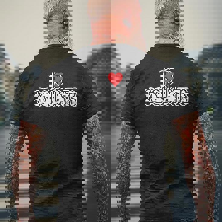 スクワットが大好き メンズTシャツ バックプリント 高齢者への贈り物