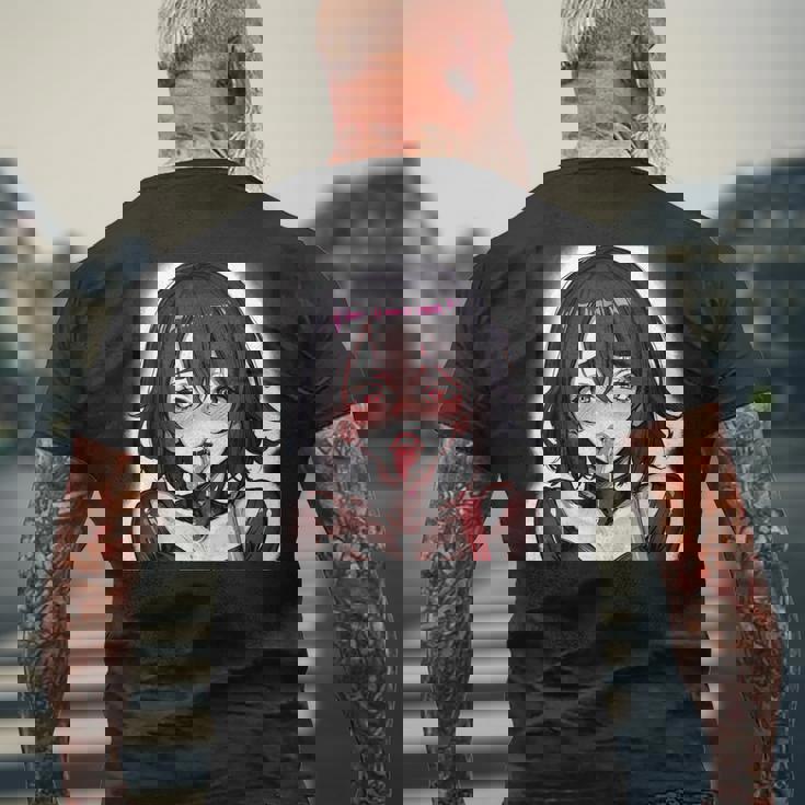 スケベなアニメガール エッチ・ワイフ アニメ 変態 メンズTシャツ バックプリント 高齢者への贈り物