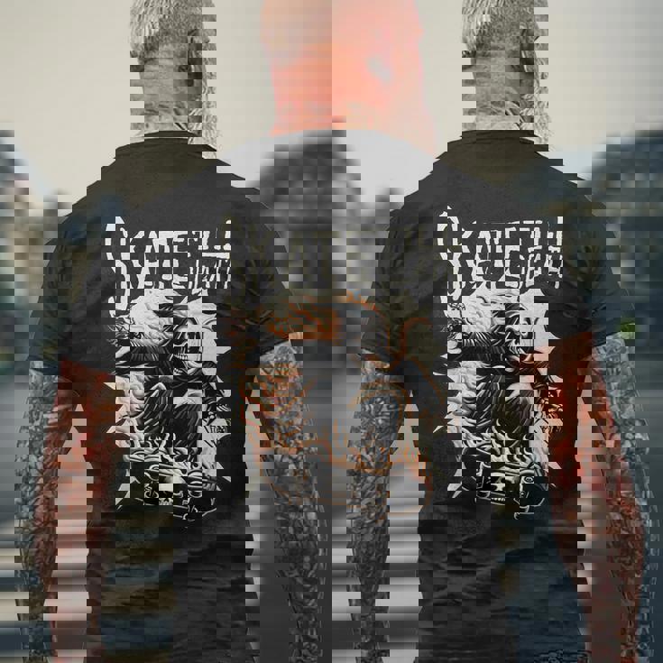 スケーター スケルトンデザイン メンズTシャツ バックプリント 高齢者への贈り物