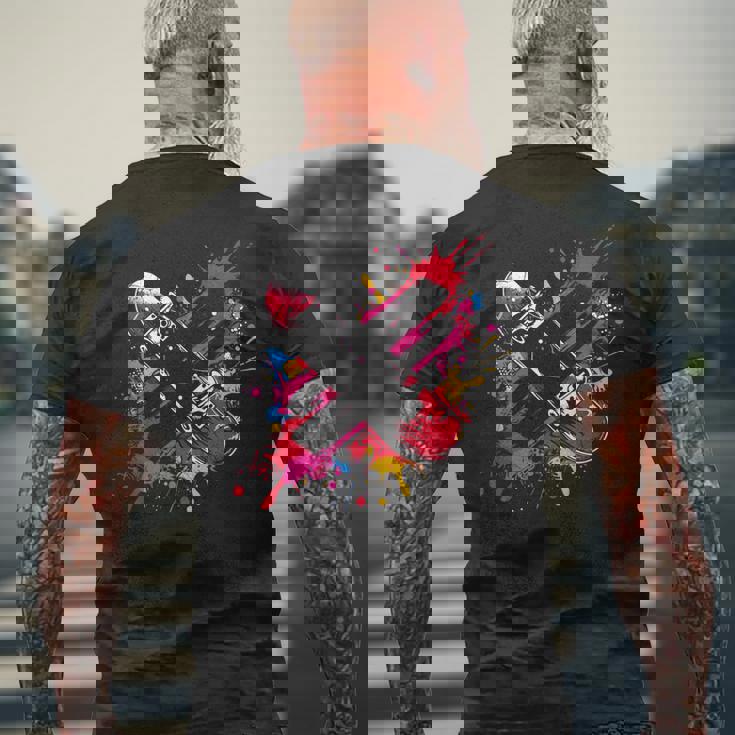 スケートボード ストリートアート スケートボード ファン メンズTシャツ バックプリント 高齢者への贈り物