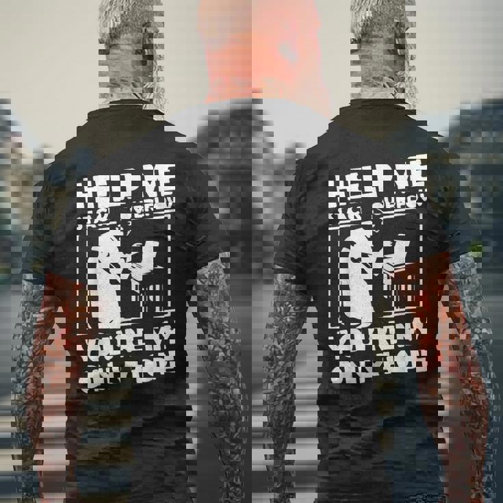 スタックオーバーフローを助ける メンズTシャツ バックプリント 高齢者への贈り物