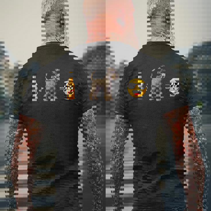 スタンダードシュナウザー ビールドッグダッドハッピーメンペットラバー メンズTシャツ バックプリント 高齢者への贈り物