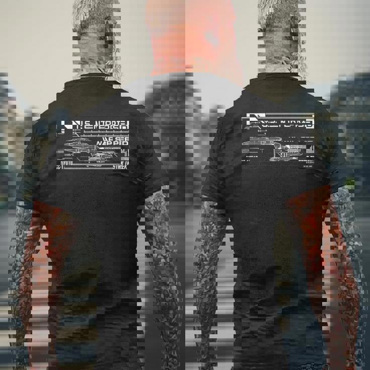 スタートレック Uss エンタープライズ D 公式ライセンス商品。 メンズTシャツ バックプリント 高齢者への贈り物