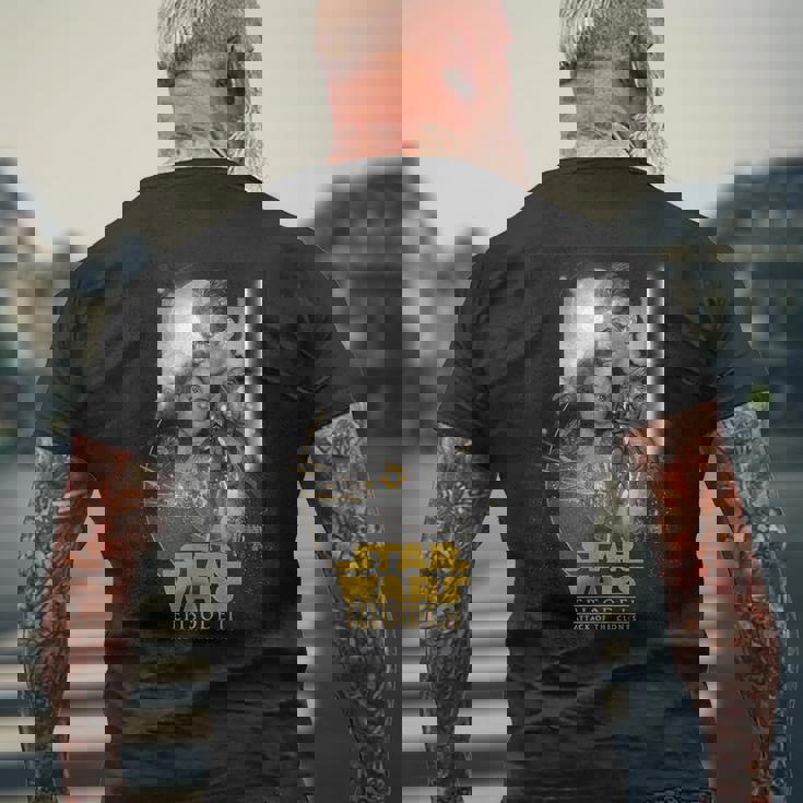 スター・ウォーズ クラシック エピソードii クローンの攻撃ポスター メンズTシャツ バックプリント 高齢者への贈り物