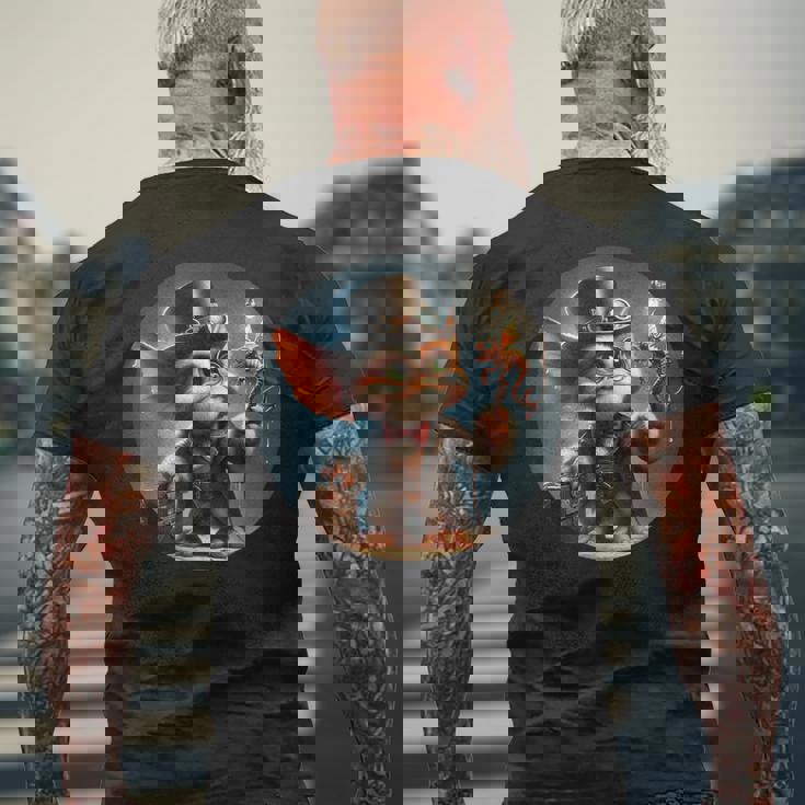 スチームパンク グレムリン クリーチャー マッドサイエンティスト メンズTシャツ バックプリント 高齢者への贈り物