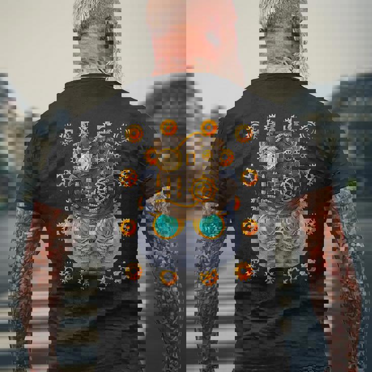 スチームパンク ブリティッシュショートヘア 中世 ビクトリア朝 スチームパワー メンズTシャツ バックプリント 高齢者への贈り物