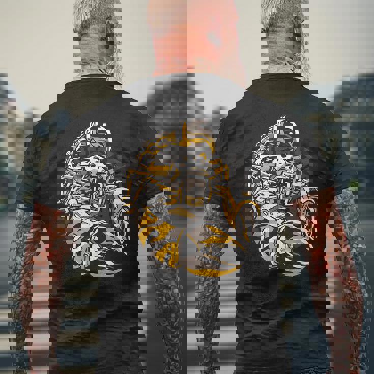 スチームパンクロボットサソリ アーティスティックグラフィック メンズTシャツ バックプリント 高齢者への贈り物